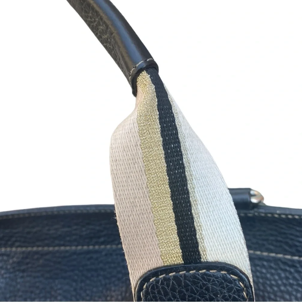 FURLA Black Pebbled Leather Hobo Handbag Purse Bag - Picture 13 of 16